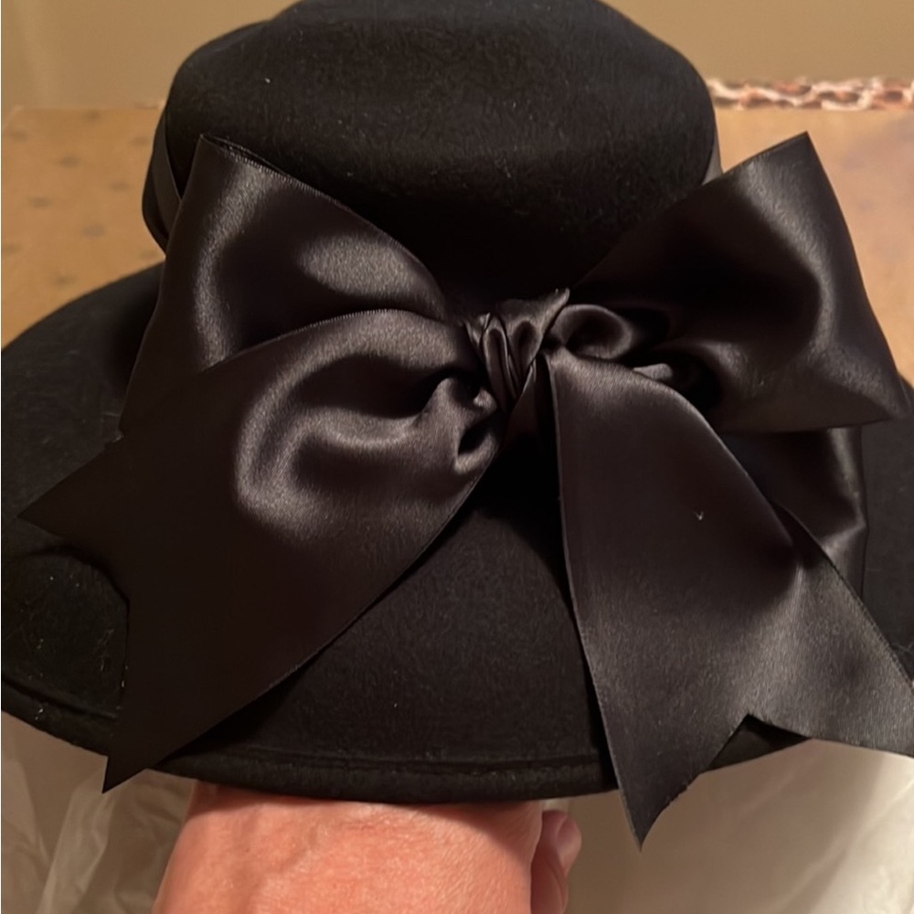 Eric Javits Black Hat with Satin bow